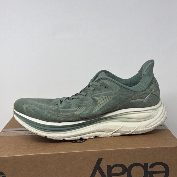 HOKA One One Clifton 10 Mens Size 14D Green Running Sneakers + NEW INSOLE main image 12